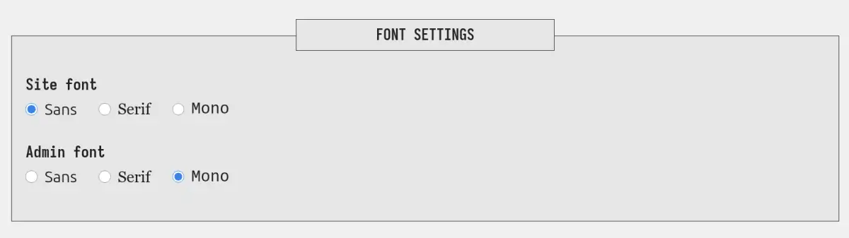 font settings